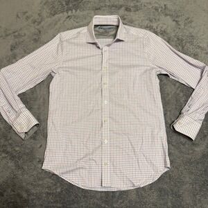 Twillory Men's Performance Tailored Fit Plaid Dress Shirt Size 15 32-33